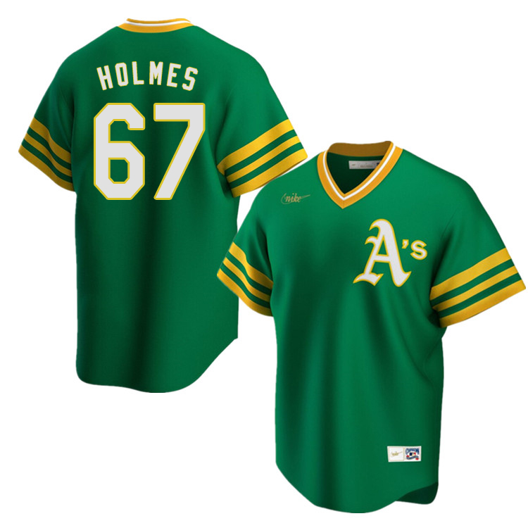Nike Men #67 Grant Holmes Oakland Athletics Cooperstown Baseball Jerseys Sale-Green